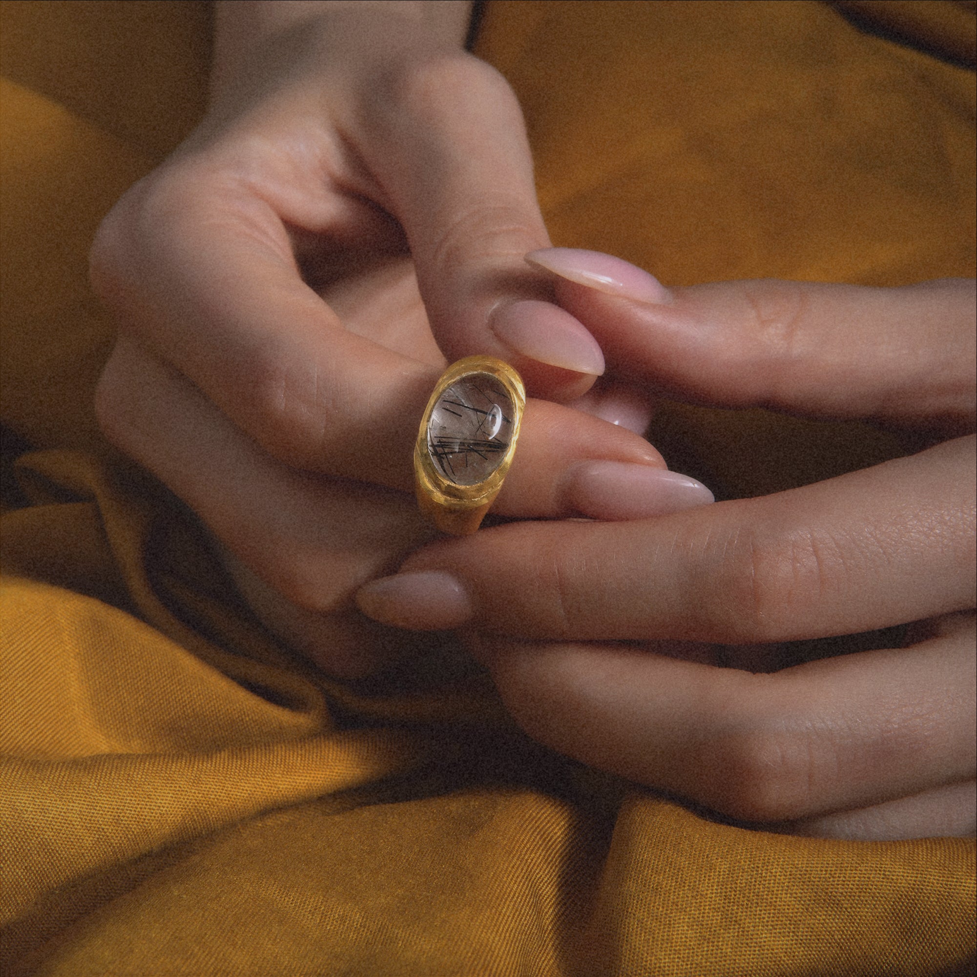 Roman Signet -   Black Rutile Quartz