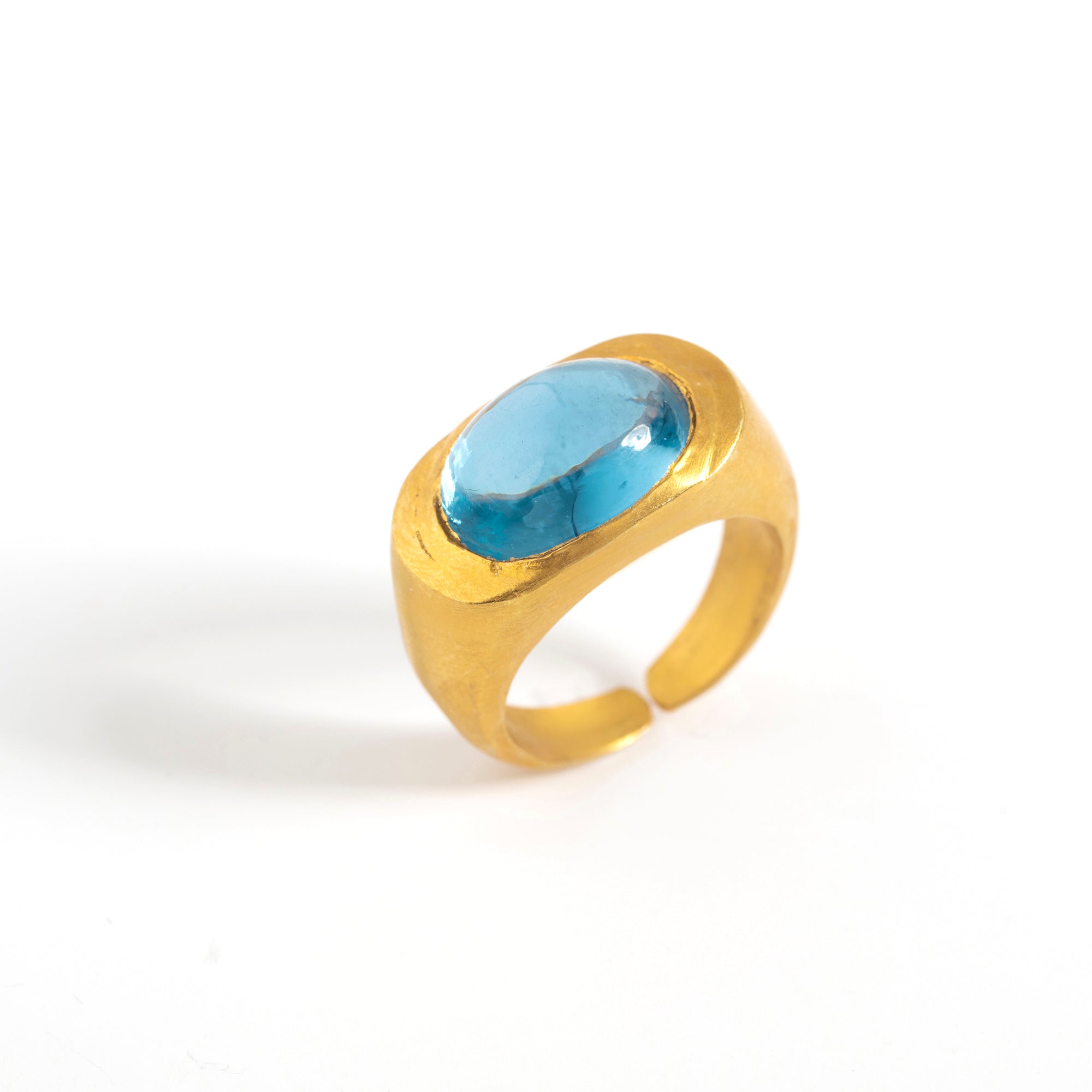 Roman Signet -   Swiss Blue Topaz