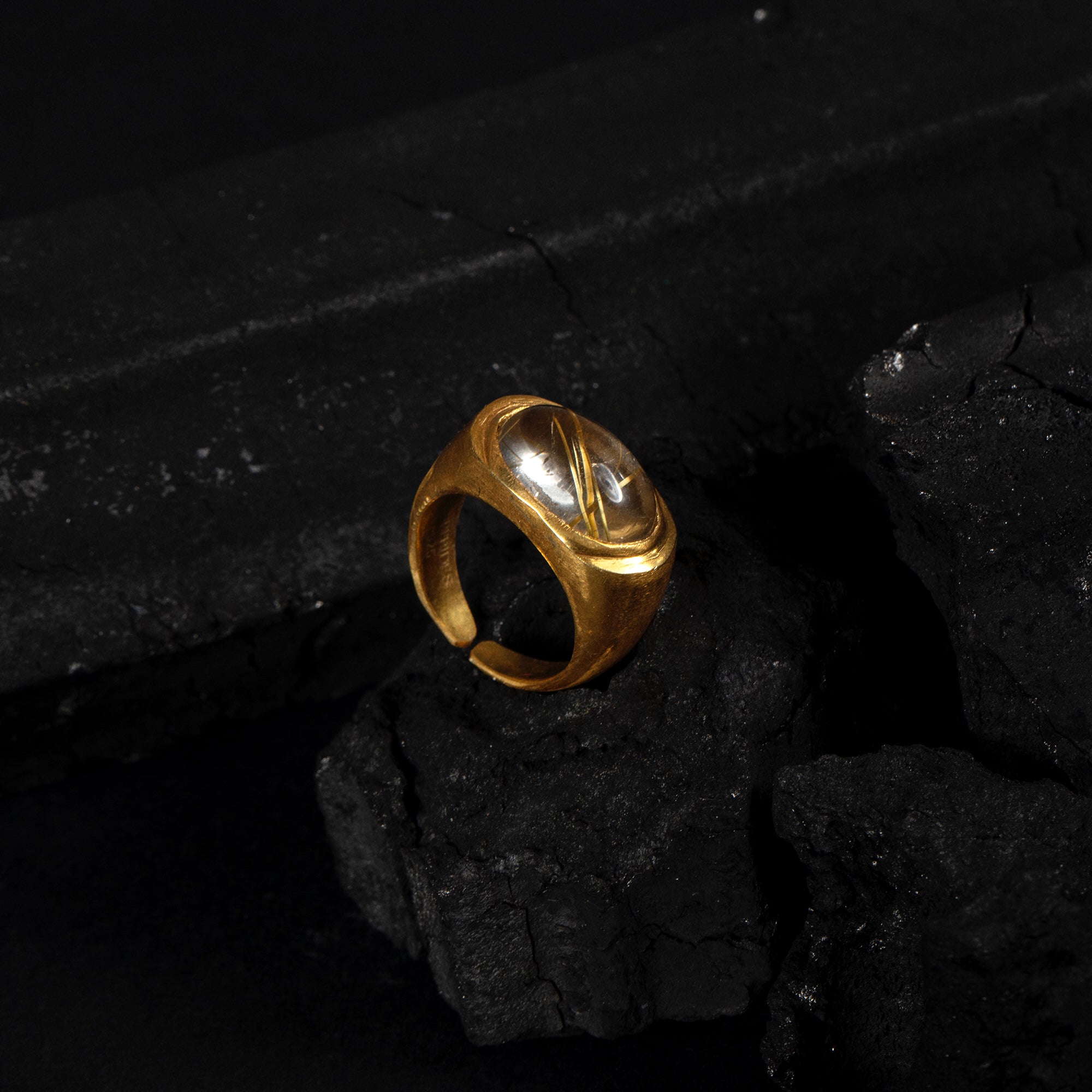 Roman Signet - Golden Rutilated Quartz