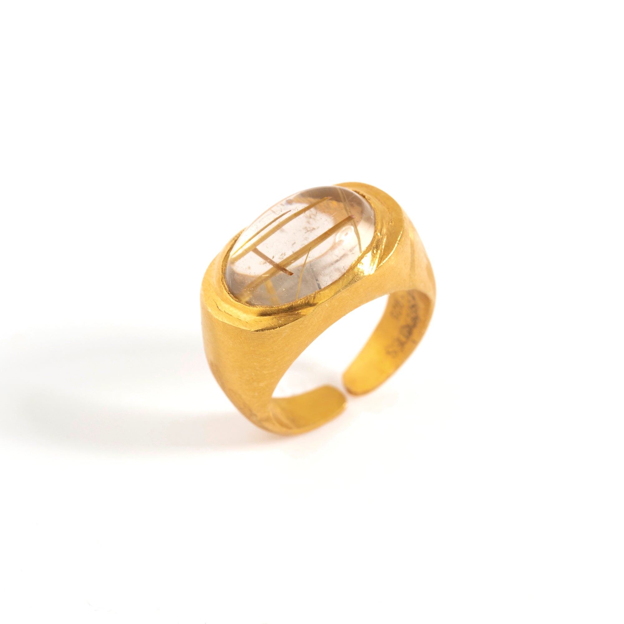 Roman Signet - Golden Rutilated Quartz