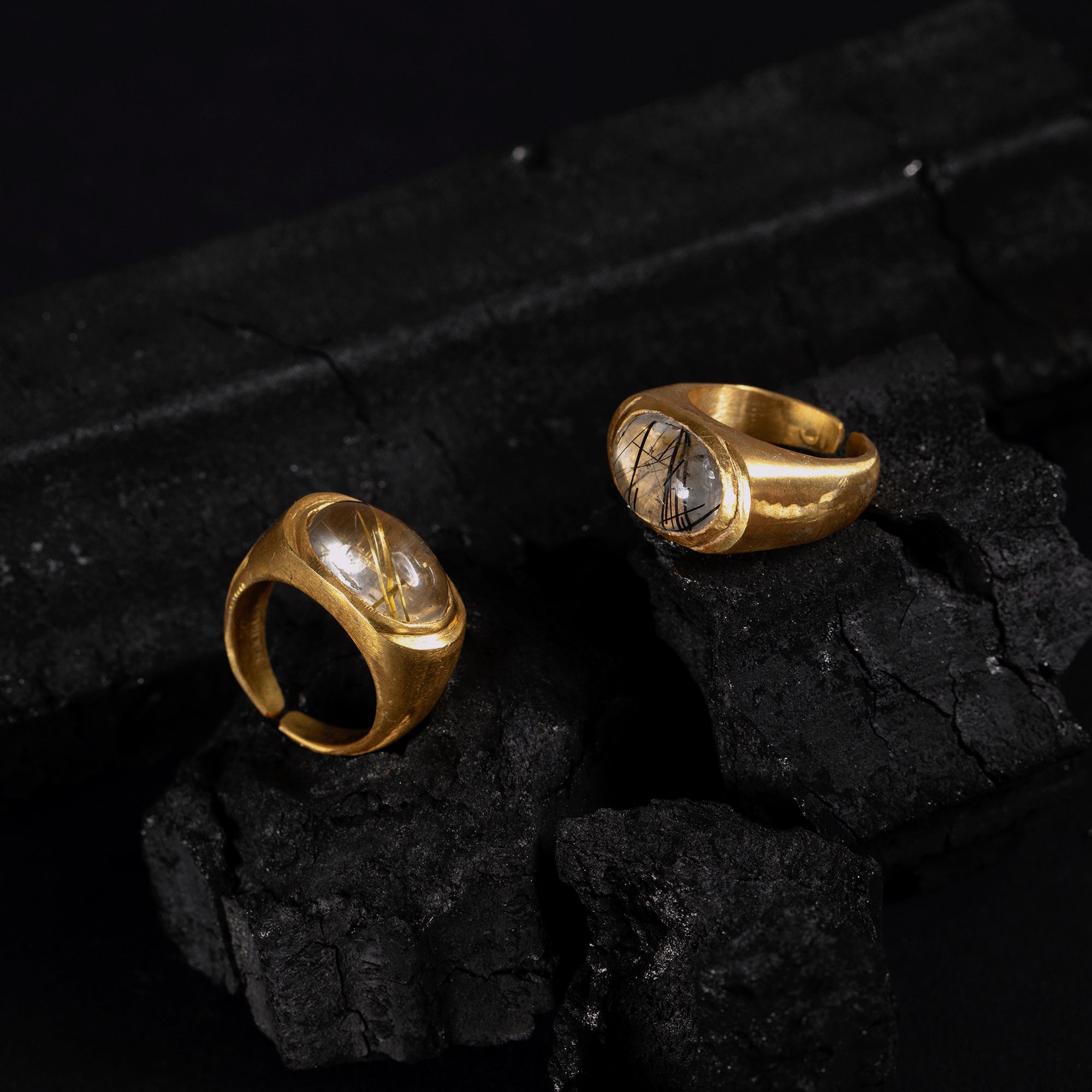 Roman Signet -   Black Rutile Quartz